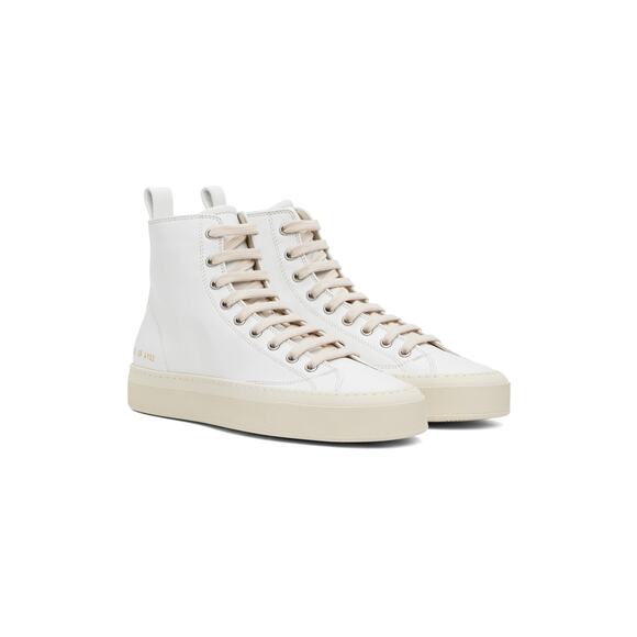Woman by Common Projects 4161 Tournament Hightop Sneakers in Off White 40 - Picture 1 of 4